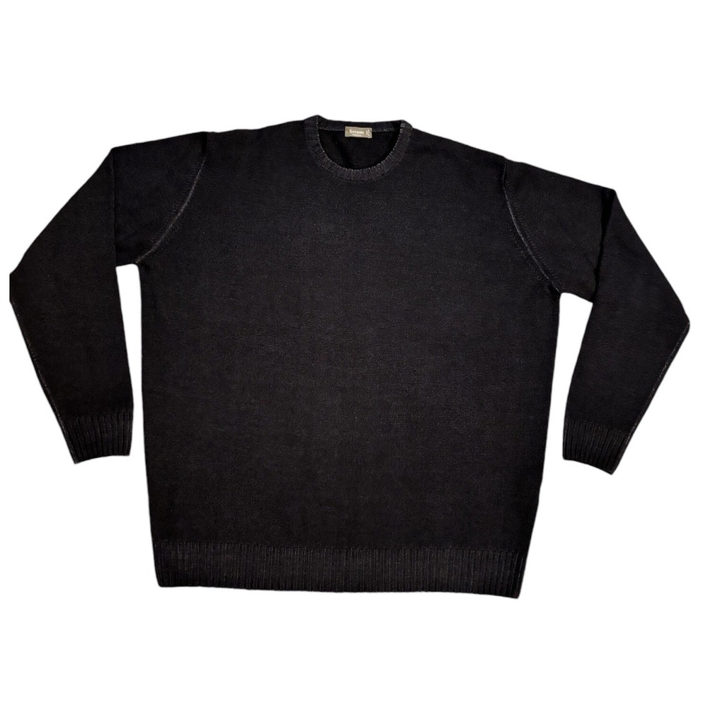 Ferrante Wool Crew Neck Dark Grey Sweater Men's Size 2XL 52"‎ Chest